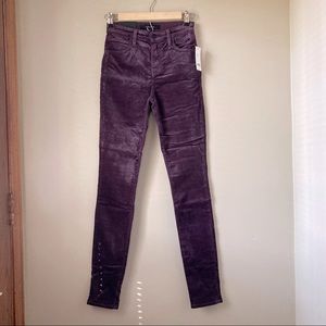 J Brand Maria Purple Velvet Skinny Jeans